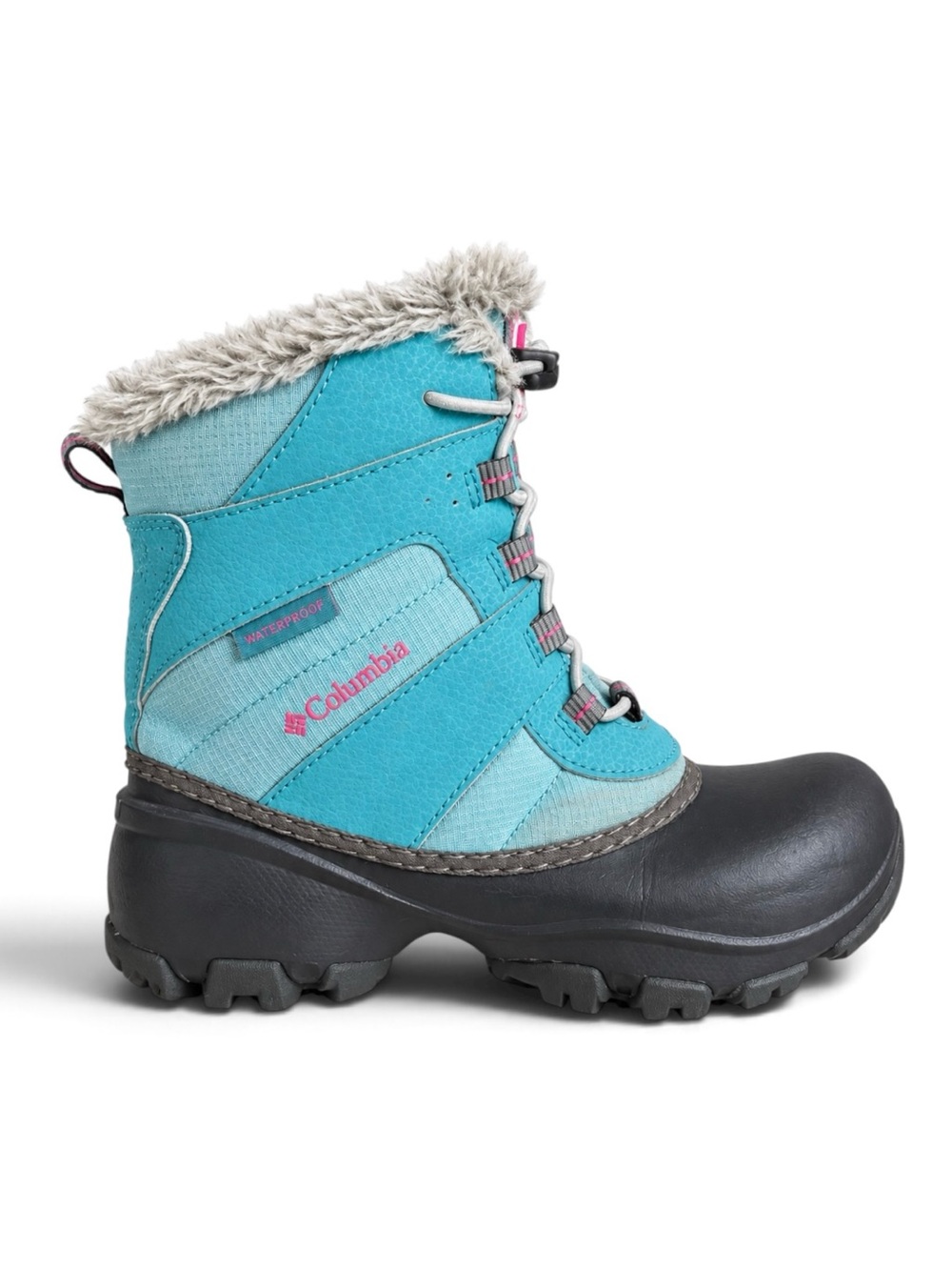 Columbia Kids Bugaboot Waterproof Winter Snow Boots Black Blue Girls Size 5